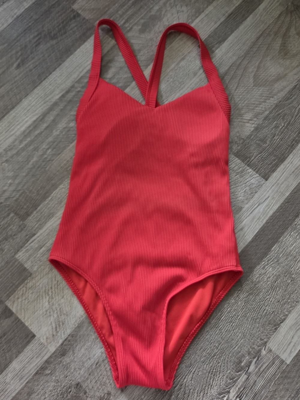 Roxy Red Ribbed One Piece Swimsuit XS AUS 6 Active Beach Vacation Resort Pool